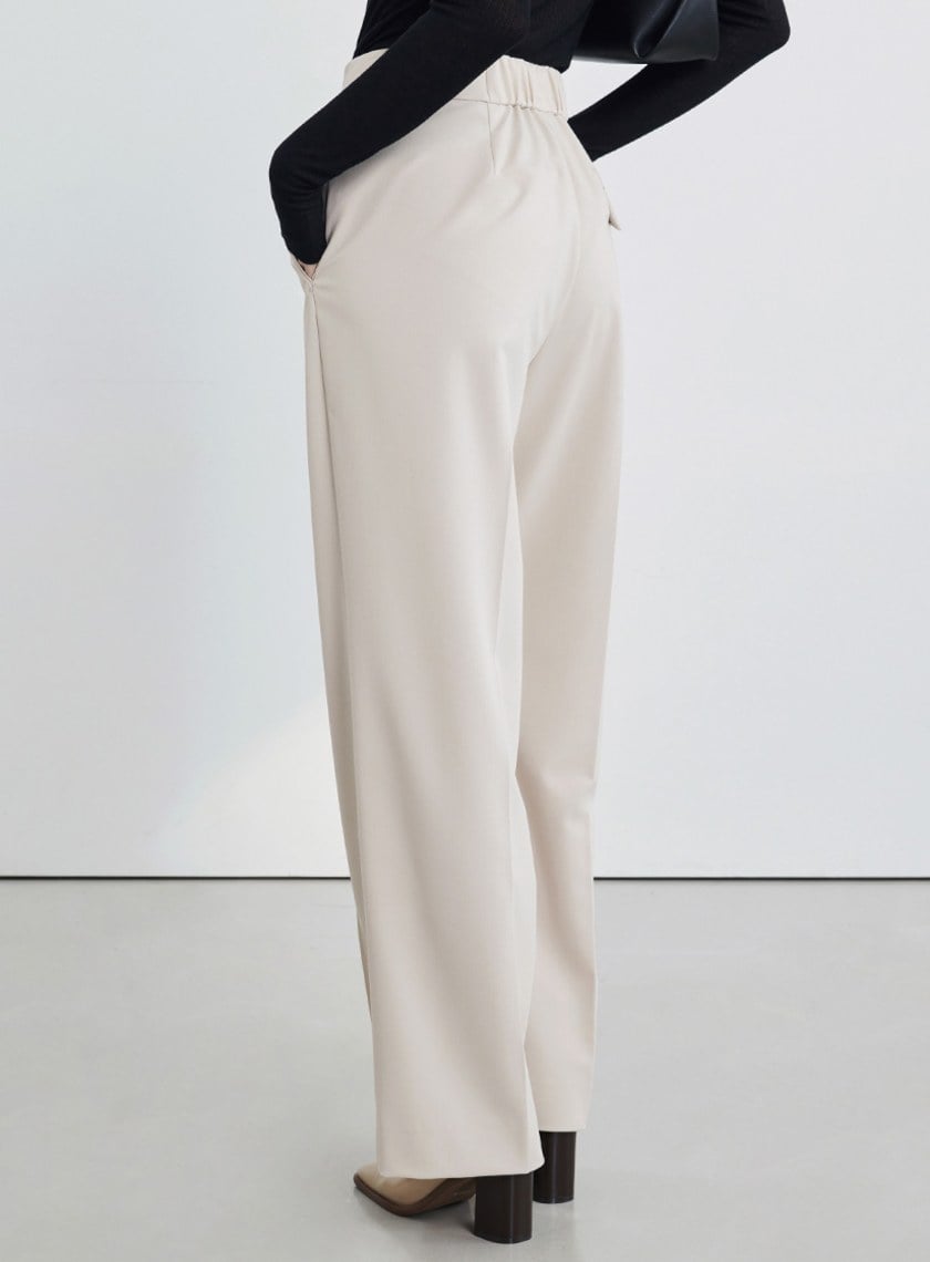 寬腰頭經典西裝寬褲